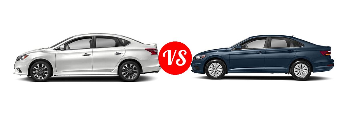 2019 Nissan Sentra Sedan SR / SR Turbo vs. 2019 Volkswagen Jetta Sedan R-Line / S / SE - Side Comparison