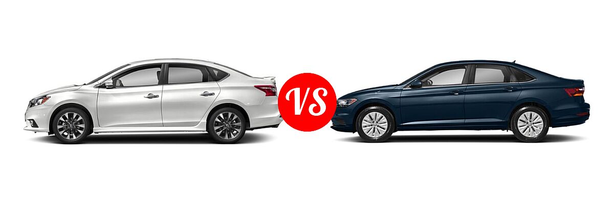2019 Nissan Sentra Sedan SR / SR Turbo vs. 2019 Volkswagen Jetta Sedan SEL - Side Comparison