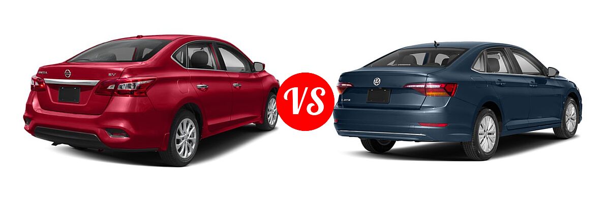 2019 Nissan Sentra Sedan S / SL / SV vs. 2019 Volkswagen Jetta Sedan R-Line / S / SE - Rear Right Comparison