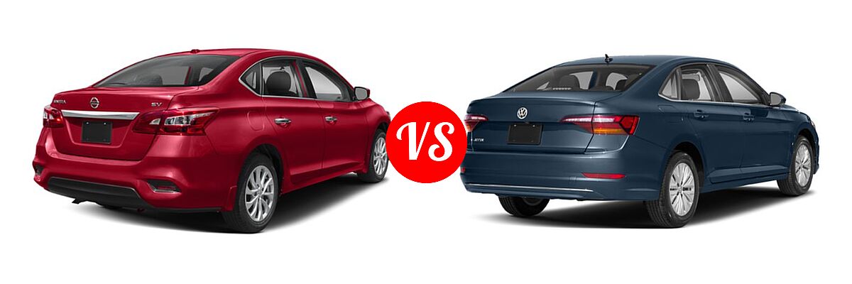 2019 Nissan Sentra Sedan S / SL / SV vs. 2019 Volkswagen Jetta Sedan SEL Premium - Rear Right Comparison