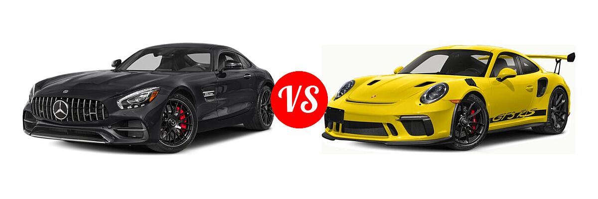 2018 Mercedes-Benz AMG GT Coupe AMG GT / AMG GT C / AMG GT R / AMG GT S vs. 2019 Porsche 911 GT3 RS Coupe GT3 RS - Front Left Comparison