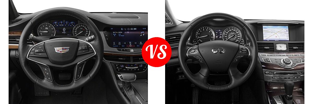 2018 Cadillac CT6 Sedan AWD / Luxury RWD / Platinum AWD / Premium Luxury AWD / RWD vs. 2018 Infiniti Q70 Sedan 3.7 LUXE / 5.6 LUXE - Dashboard Comparison