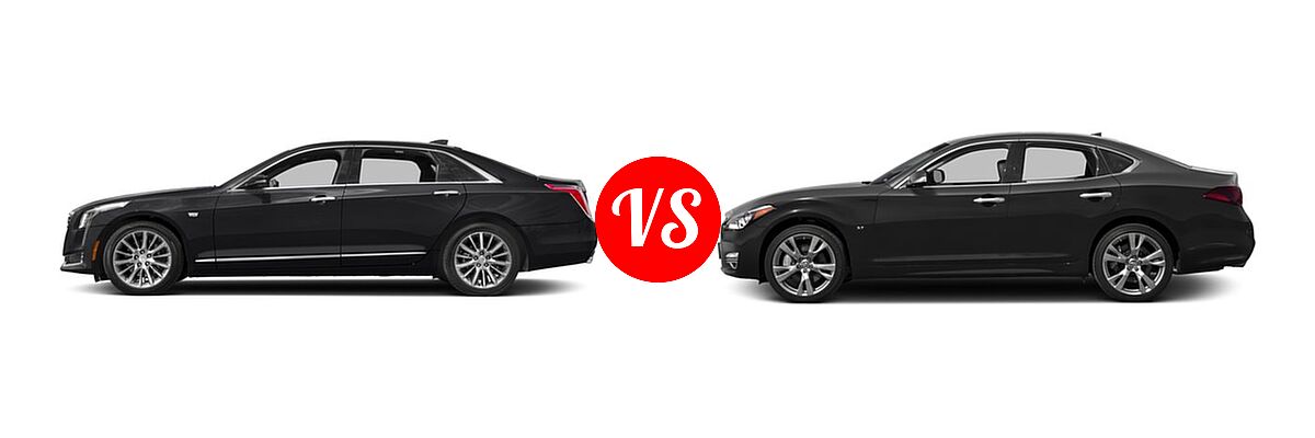 2018 Cadillac CT6 Sedan AWD / Luxury RWD / Platinum AWD / Premium Luxury AWD / RWD vs. 2018 Infiniti Q70 Sedan 3.7 LUXE / 5.6 LUXE - Side Comparison