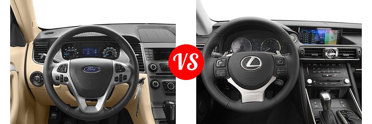 2017 Ford Taurus Sedan Limited / SE / SEL vs. 2017 Lexus IS 200t Sedan IS 350 - Dashboard Comparison