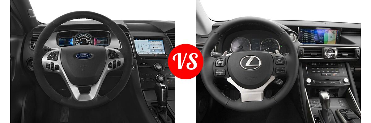 2017 Ford Taurus SHO Sedan SHO vs. 2017 Lexus IS 350 Sedan IS 350 - Dashboard Comparison