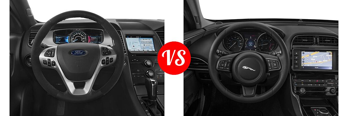 2017 Ford Taurus SHO Sedan SHO vs. 2017 Jaguar XE Sedan Diesel 20d / 20d Premium / 20d Prestige - Dashboard Comparison
