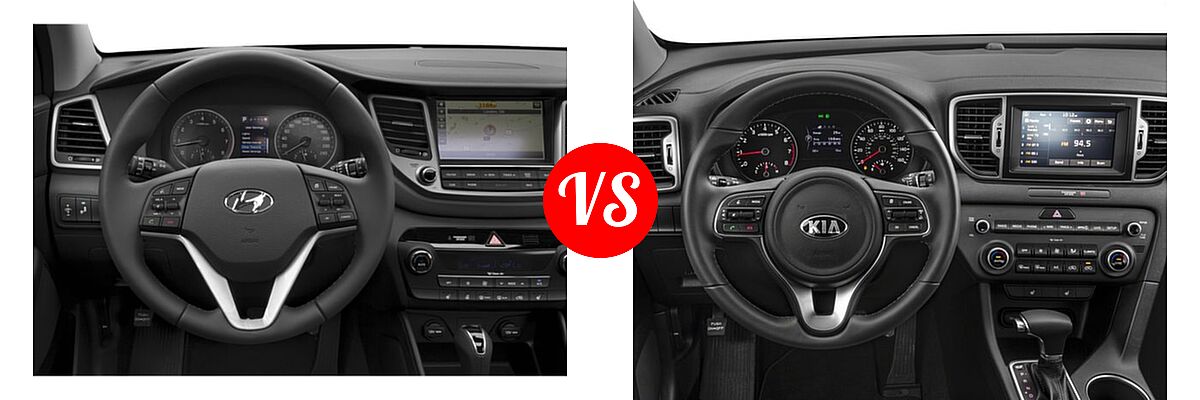 2018 Hyundai Tucson SUV Limited vs. 2018 Kia Sportage SUV EX - Dashboard Comparison