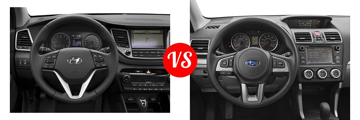 2018 Hyundai Tucson SUV Limited vs. 2018 Subaru Forester SUV 2.5i Manual - Dashboard Comparison