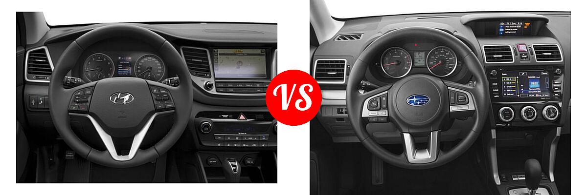 2018 Hyundai Tucson SUV Limited vs. 2018 Subaru Forester SUV Premium - Dashboard Comparison