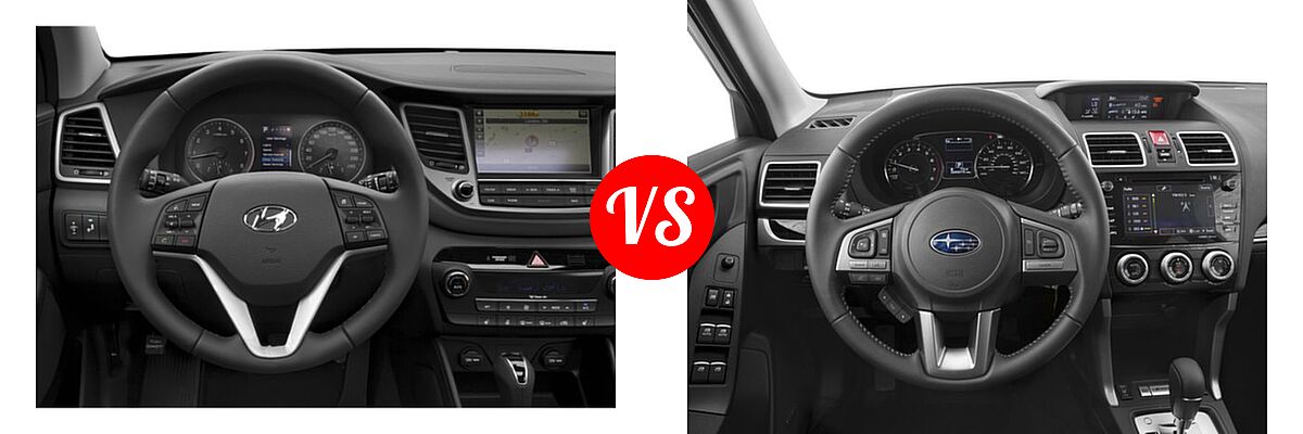 2018 Hyundai Tucson SUV Limited vs. 2018 Subaru Forester SUV Limited - Dashboard Comparison