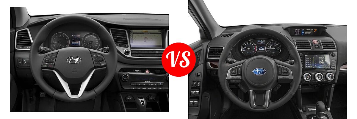2018 Hyundai Tucson SUV Limited vs. 2018 Subaru Forester SUV Touring - Dashboard Comparison