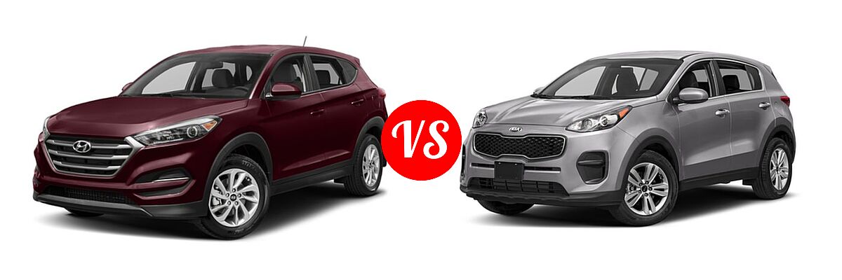 2018 Hyundai Tucson SUV Limited vs. 2018 Kia Sportage SUV LX - Front Left Comparison