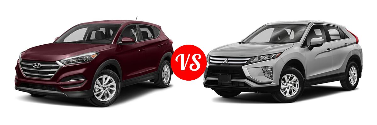 2018 Hyundai Tucson SUV Limited vs. 2018 Mitsubishi Eclipse Cross SUV ES / LE / SE / SEL - Front Left Comparison