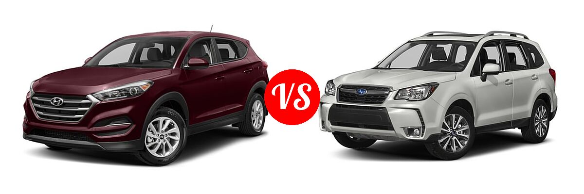2018 Hyundai Tucson SUV Limited vs. 2018 Subaru Forester SUV Premium - Front Left Comparison