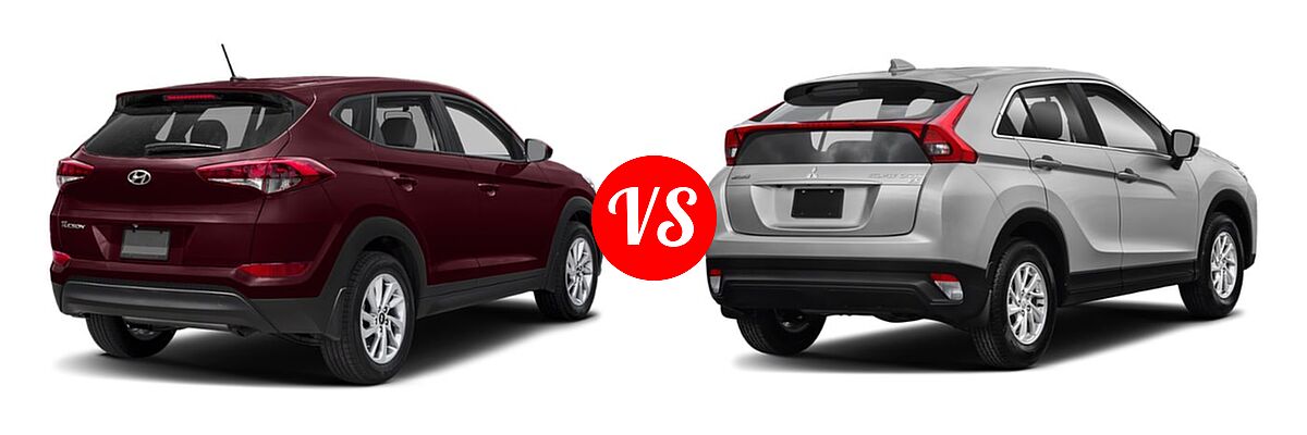 2018 Hyundai Tucson SUV Limited vs. 2018 Mitsubishi Eclipse Cross SUV ES / LE / SE / SEL - Rear Right Comparison