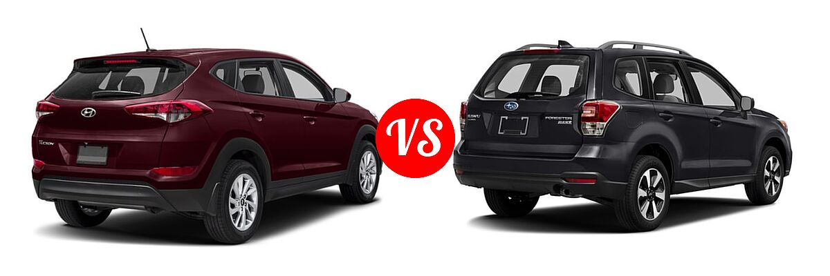 2018 Hyundai Tucson SUV Limited vs. 2018 Subaru Forester SUV 2.5i Manual - Rear Right Comparison