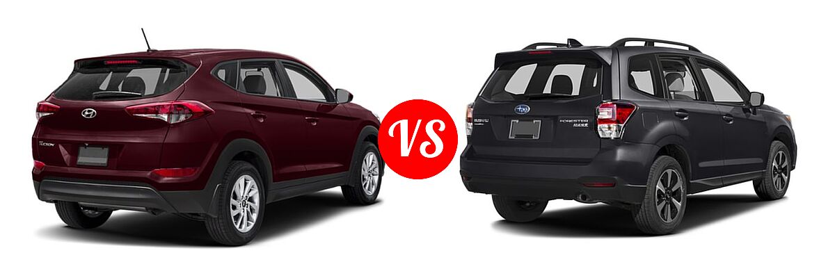 2018 Hyundai Tucson SUV Limited vs. 2018 Subaru Forester SUV Premium - Rear Right Comparison