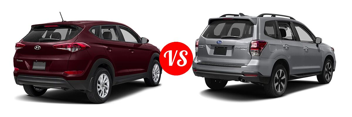 2018 Hyundai Tucson SUV Limited vs. 2018 Subaru Forester SUV Limited - Rear Right Comparison
