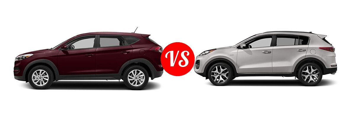 2018 Hyundai Tucson SUV Limited vs. 2018 Kia Sportage SUV SX Turbo - Side Comparison