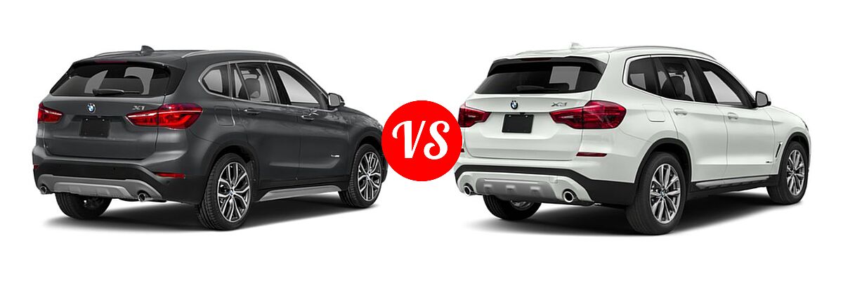 2019 BMW X1 SUV sDrive28i / xDrive28i vs. 2019 BMW X3 SUV sDrive30i / xDrive30i - Rear Right Comparison
