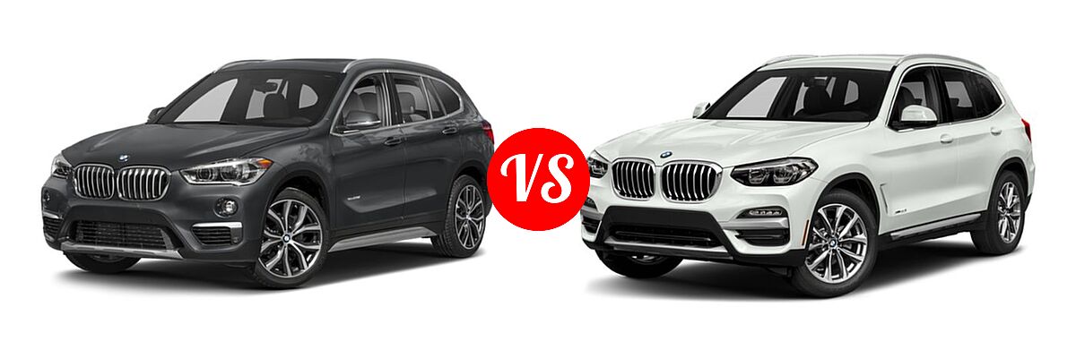 2019 BMW X1 SUV sDrive28i / xDrive28i vs. 2019 BMW X3 SUV sDrive30i / xDrive30i - Front Left Comparison