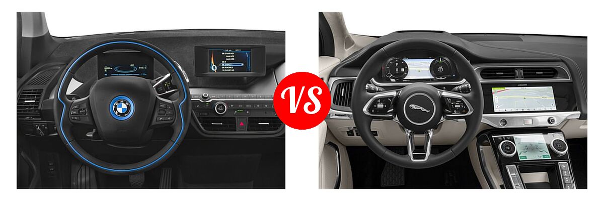2019 BMW i3 Hatchback PHEV 120 Ah / 120 Ah w/Range Extender / s vs. 2019 Jaguar I-PACE SUV Electric First Edition / HSE / S / SE - Dashboard Comparison