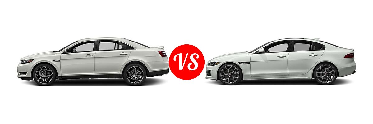 2017 Ford Taurus SHO Sedan SHO vs. 2017 Jaguar XE Sedan Diesel 20d / 20d R-Sport - Side Comparison
