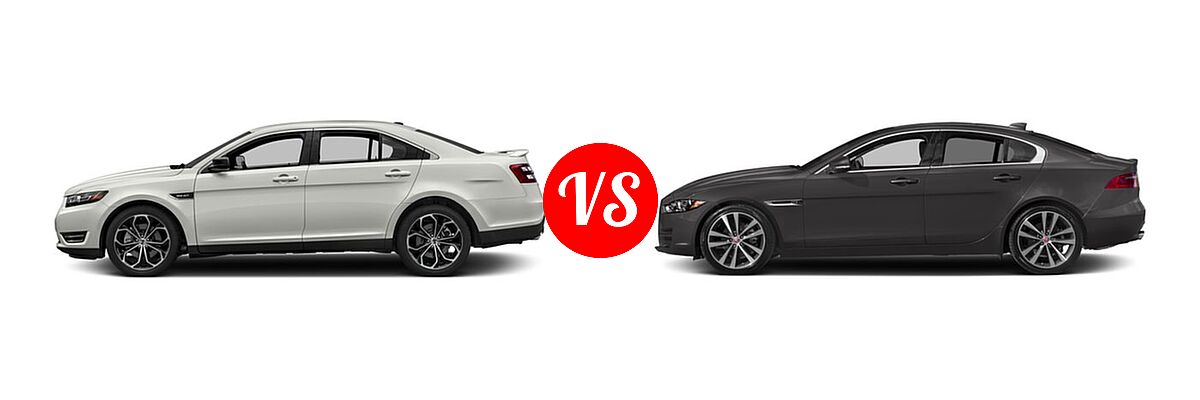 2017 Ford Taurus SHO Sedan SHO vs. 2017 Jaguar XE Sedan Diesel 20d / 20d Premium / 20d Prestige - Side Comparison