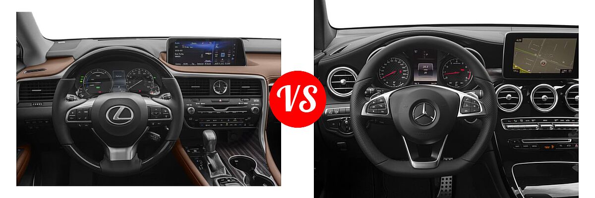 2018 Lexus RX 450hL SUV Hybrid RX 450hL Luxury / RX 450hL Premium vs. 2018 Mercedes-Benz GLC-Class AMG GLC 43 SUV AMG GLC 43 - Dashboard Comparison
