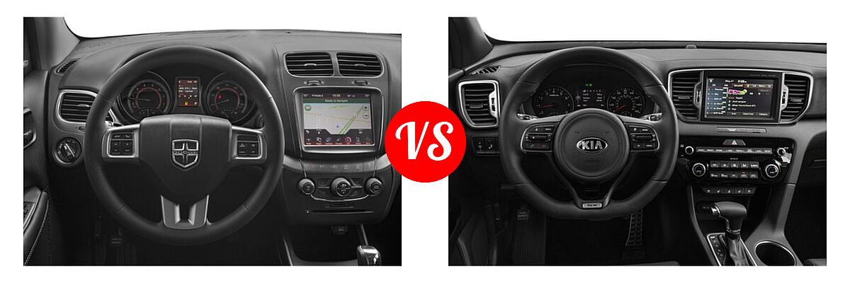 2019 Dodge Journey SUV Crossroad / SE vs. 2019 Kia Sportage SUV SX Turbo - Dashboard Comparison