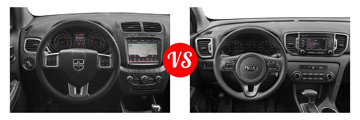 2019 Dodge Journey SUV Crossroad / SE vs. 2019 Kia Sportage SUV LX - Dashboard Comparison