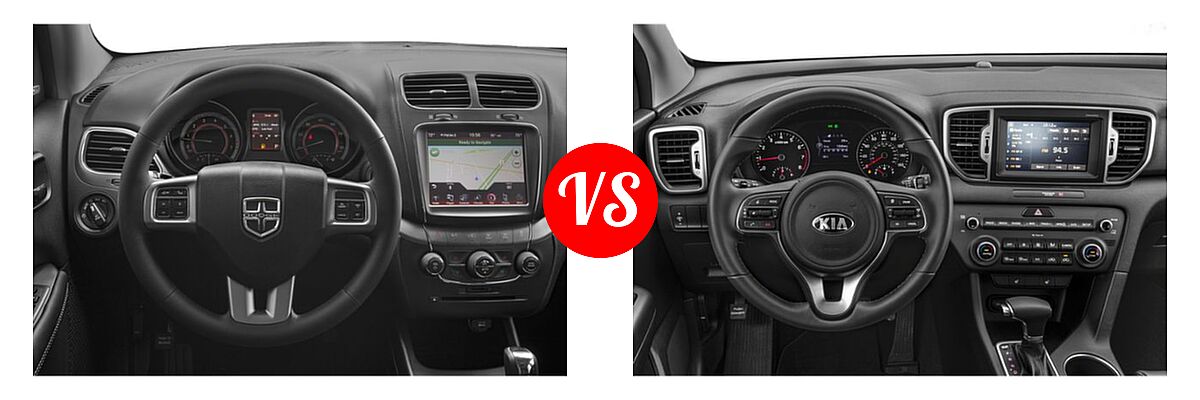 2019 Dodge Journey SUV Crossroad / SE vs. 2019 Kia Sportage SUV EX - Dashboard Comparison