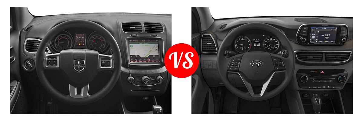 2019 Dodge Journey SUV Crossroad / SE vs. 2019 Hyundai Tucson SUV Limited / SEL / Sport / Ultimate - Dashboard Comparison