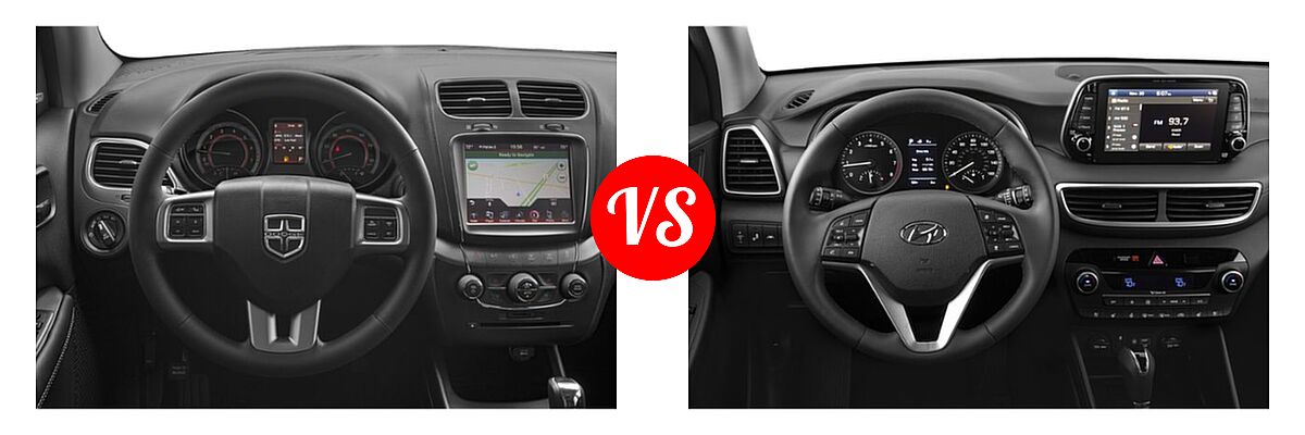 2019 Dodge Journey SUV Crossroad / SE vs. 2019 Hyundai Tucson SUV Limited / SEL / Sport / Ultimate - Dashboard Comparison