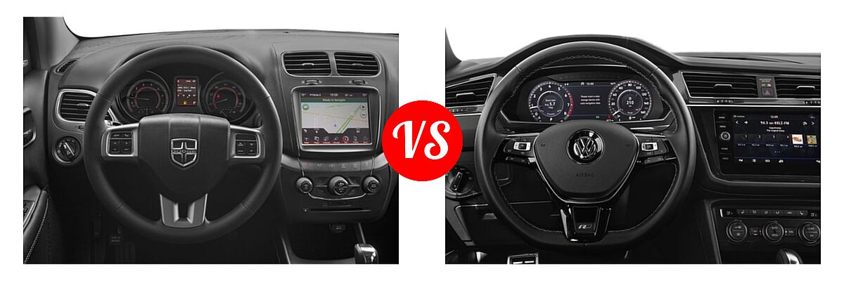 2019 Dodge Journey SUV Crossroad / SE vs. 2019 Volkswagen Tiguan SUV SEL Premium R-Line / SEL R-Line / SEL R-Line Black - Dashboard Comparison