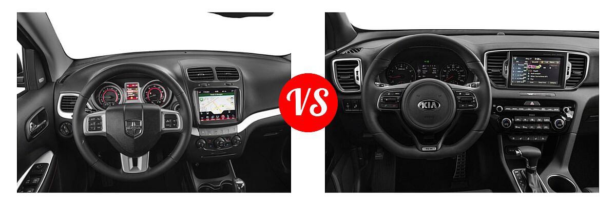 2019 Dodge Journey SUV GT vs. 2019 Kia Sportage SUV SX Turbo - Dashboard Comparison