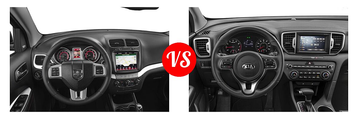 2019 Dodge Journey SUV GT vs. 2019 Kia Sportage SUV EX - Dashboard Comparison