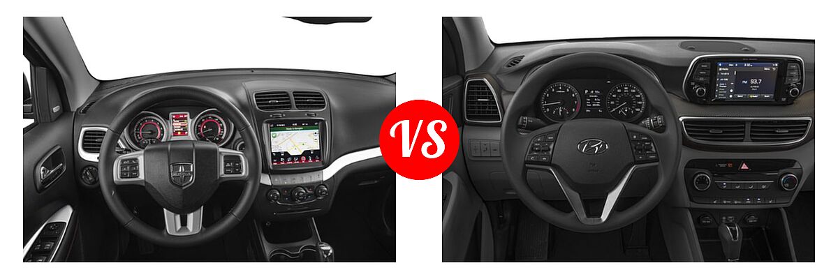 2019 Dodge Journey SUV GT vs. 2019 Hyundai Tucson SUV Limited / SEL / Sport / Ultimate - Dashboard Comparison