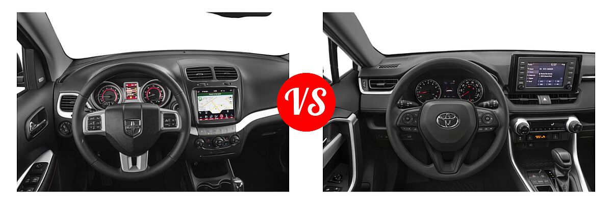 2019 Dodge Journey SUV GT vs. 2019 Toyota RAV4 SUV LE / XLE Premium - Dashboard Comparison