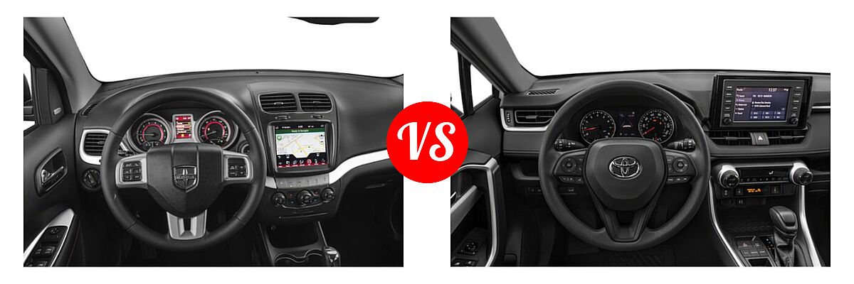 2019 Dodge Journey SUV GT vs. 2019 Toyota RAV4 SUV XLE / XLE Premium - Dashboard Comparison