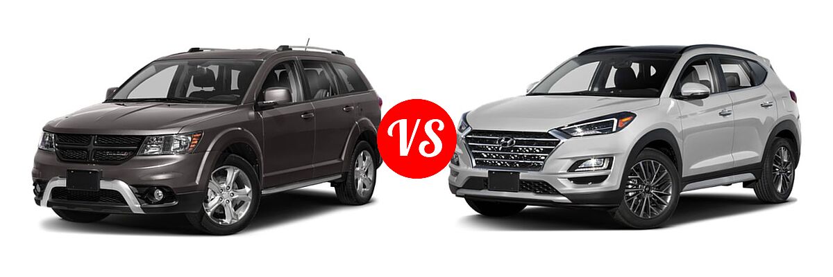 2019 Dodge Journey SUV Crossroad / SE vs. 2019 Hyundai Tucson SUV Limited / SEL / Sport / Ultimate - Front Left Comparison