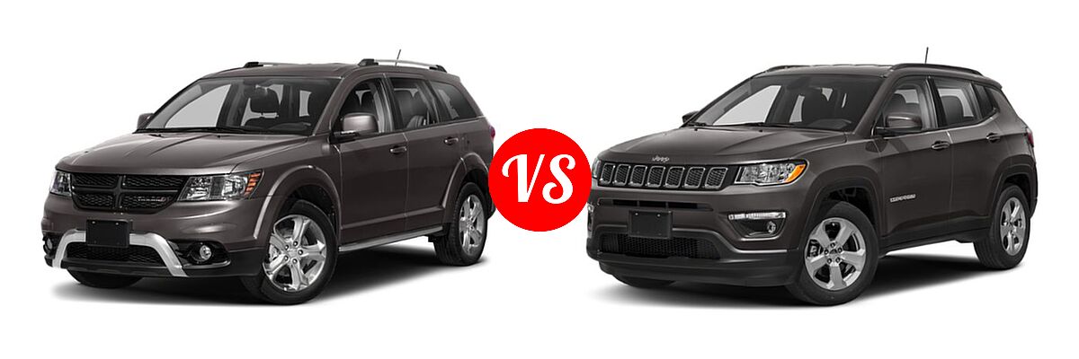 2019 Dodge Journey SUV Crossroad / SE vs. 2019 Jeep Compass SUV Altitude / High Altitude / Latitude / Limited / Sport / Upland Edition - Front Left Comparison