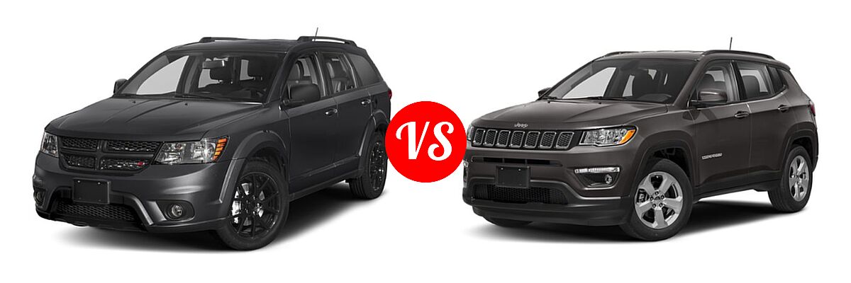 2019 Dodge Journey SUV GT vs. 2019 Jeep Compass SUV Altitude / High Altitude / Latitude / Limited / Sport / Upland Edition - Front Left Comparison