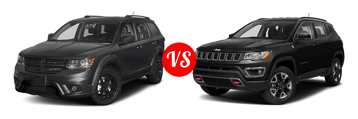 2019 Dodge Journey SUV GT vs. 2019 Jeep Compass SUV Trailhawk - Front Left Comparison