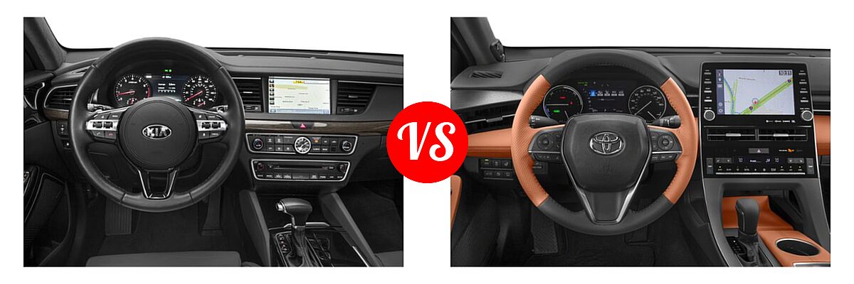 2019 Kia Cadenza Sedan Limited vs. 2019 Toyota Avalon Hybrid Sedan Hybrid Hybrid Limited / Hybrid XLE / Hybrid XSE - Dashboard Comparison