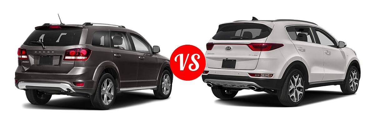2019 Dodge Journey SUV Crossroad / SE vs. 2019 Kia Sportage SUV SX Turbo - Rear Right Comparison