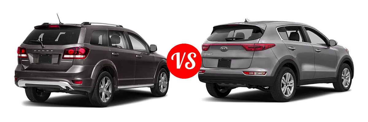 2019 Dodge Journey SUV Crossroad / SE vs. 2019 Kia Sportage SUV LX - Rear Right Comparison