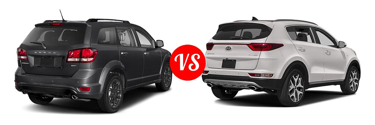 2019 Dodge Journey SUV GT vs. 2019 Kia Sportage SUV SX Turbo - Rear Right Comparison