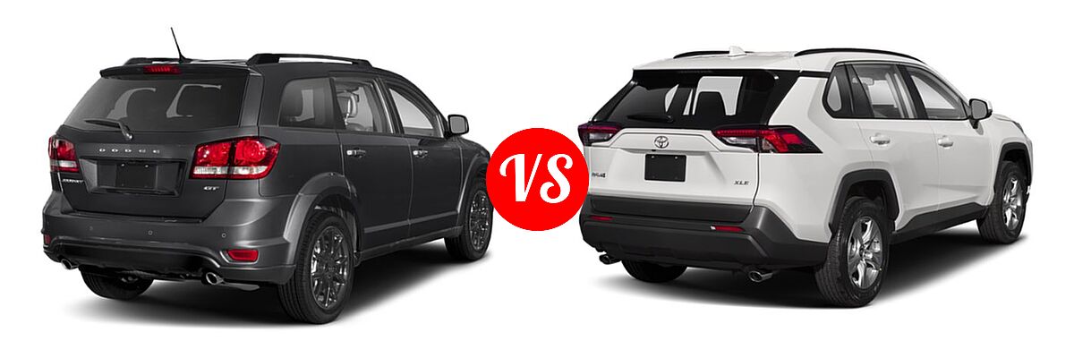 2019 Dodge Journey SUV GT vs. 2019 Toyota RAV4 SUV LE / XLE Premium - Rear Right Comparison