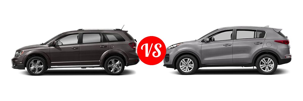2019 Dodge Journey SUV Crossroad / SE vs. 2019 Kia Sportage SUV LX - Side Comparison